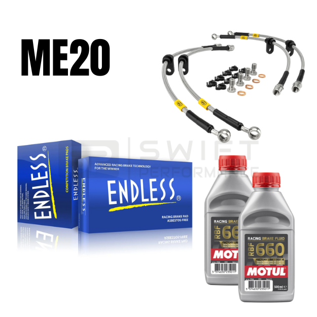 ENDLESS ME20 FRONT & REAR BRAKE PADS SET + HEL BRAIDED LINES KIT + MOTUL RBF 660 BRAKE FLUID – FOR BMW F SERIES M CARS & M LITES (F20/F21, F22, F87 OG, F87 COMP, F80, F82)