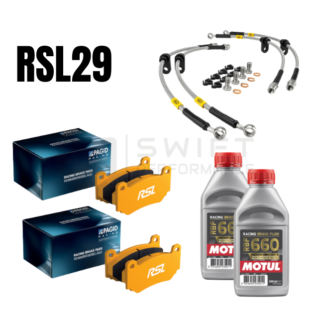PAGID RS29 FRONT & REAR BRAKE PADS SET + HEL BRAIDED LINES KIT + MOTUL RBF 660 BRAKE FLUID – FOR BMW F SERIES M CARS & M LITES (F20/F21, F22, F87 OG, F87 COMP, F80, F82)
