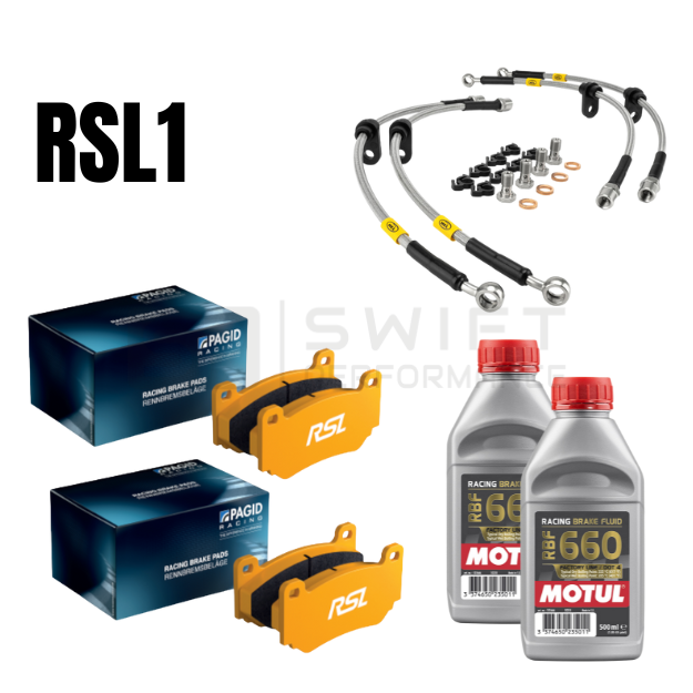 PAGID RSL1 FRONT & REAR BRAKE PADS SET + HEL BRAIDED LINES KIT + MOTUL RBF 660 BRAKE FLUID – FOR BMW F SERIES M CARS & M LITES (F20/F21, F22, F87 OG, F87 COMP, F80, F82)