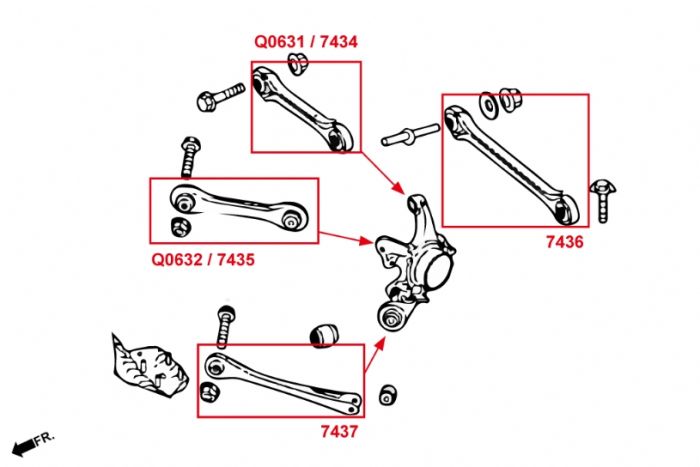 HARDRACE REAR TOE ARM FOR BMW F20 F22 M135I M140I M235I M240I 7436
