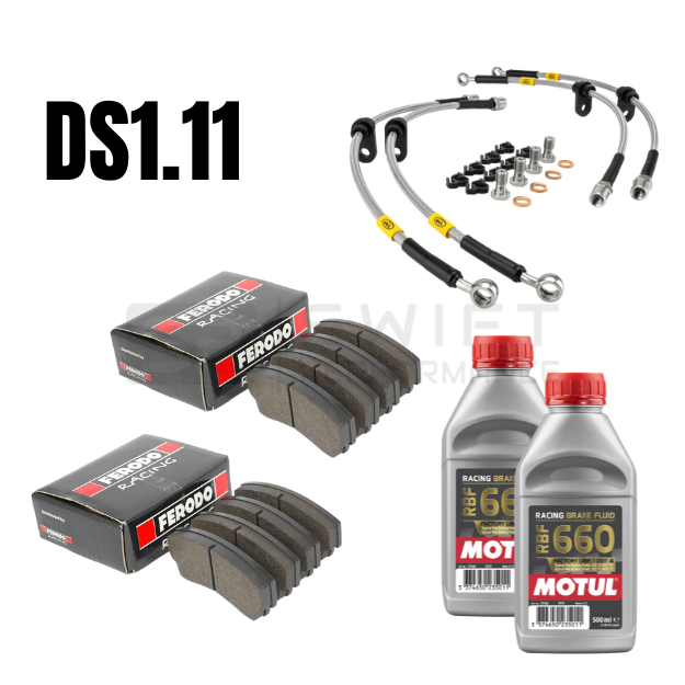 FERODO DS1.11 FRONT & REAR BRAKE PADS SET + HEL BRAIDED LINES KIT + MOTUL RBF 660 BRAKE FLUID – FOR BMW F SERIES M CARS & M LITES (F20/F21, F22, F87 OG, F87 COMP, F80, F82)