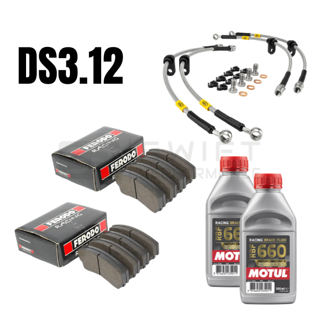 FERODO DS3.12 FRONT & REAR BRAKE PADS SET + HEL BRAIDED LINES KIT + MOTUL RBF 660 BRAKE FLUID – FOR BMW F SERIES M CARS & M LITES (F20/F21, F22, F87 OG, F87 COMP, F80, F82)