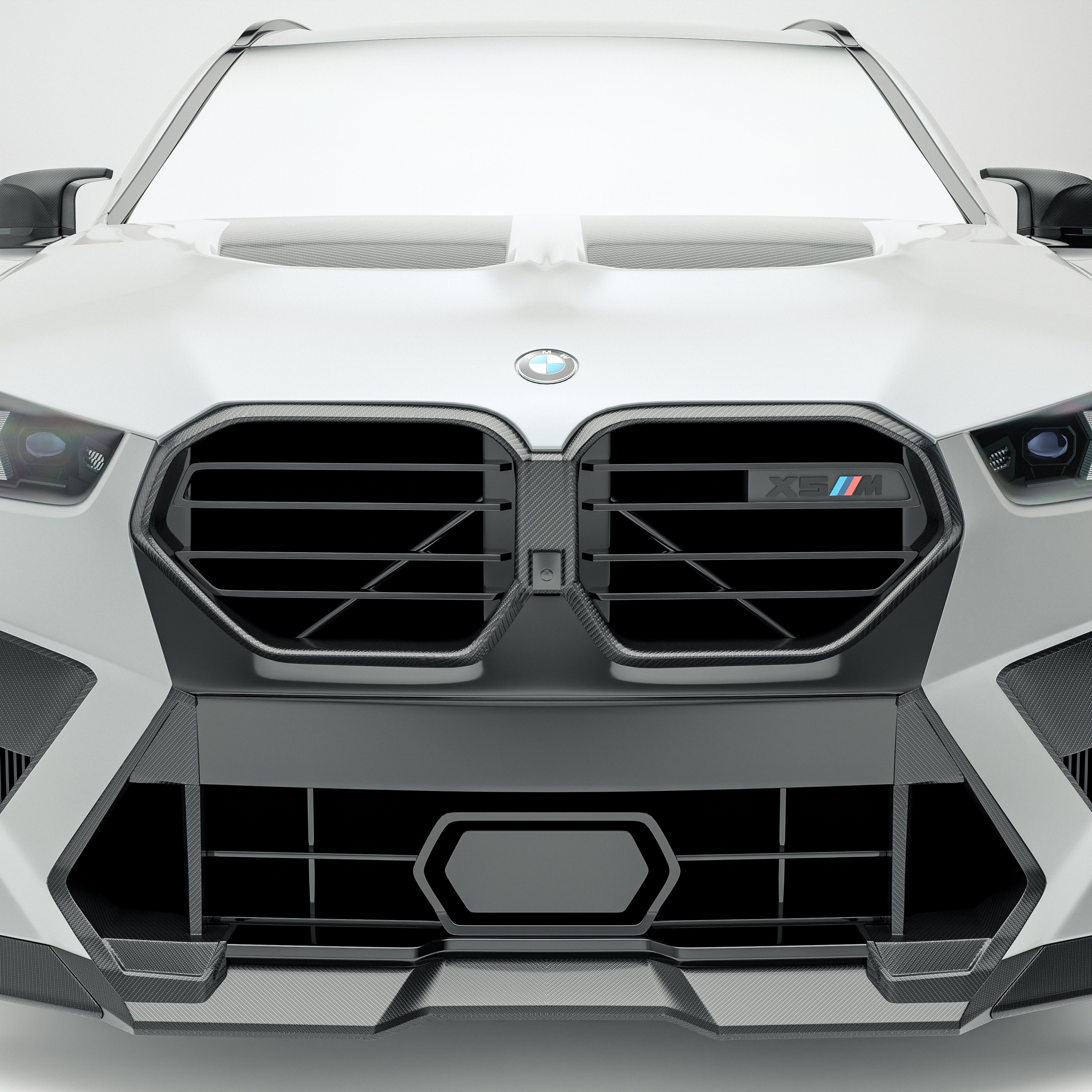 BMW X5M F95 LCI Carbon Fiber Front Grill - Revozport