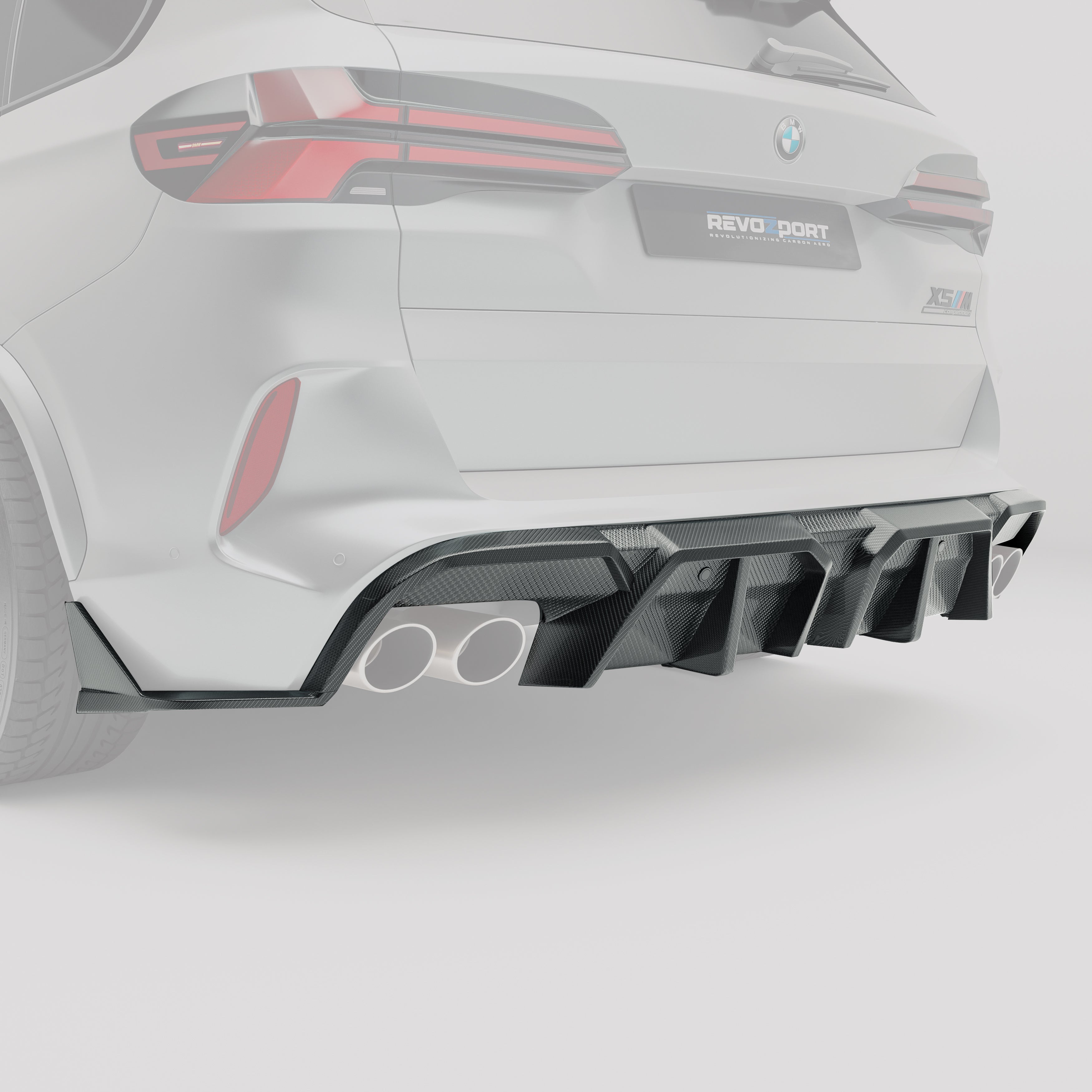 BMW X5M F95 LCI Carbon Fiber Rear Diffuser - Revozport
