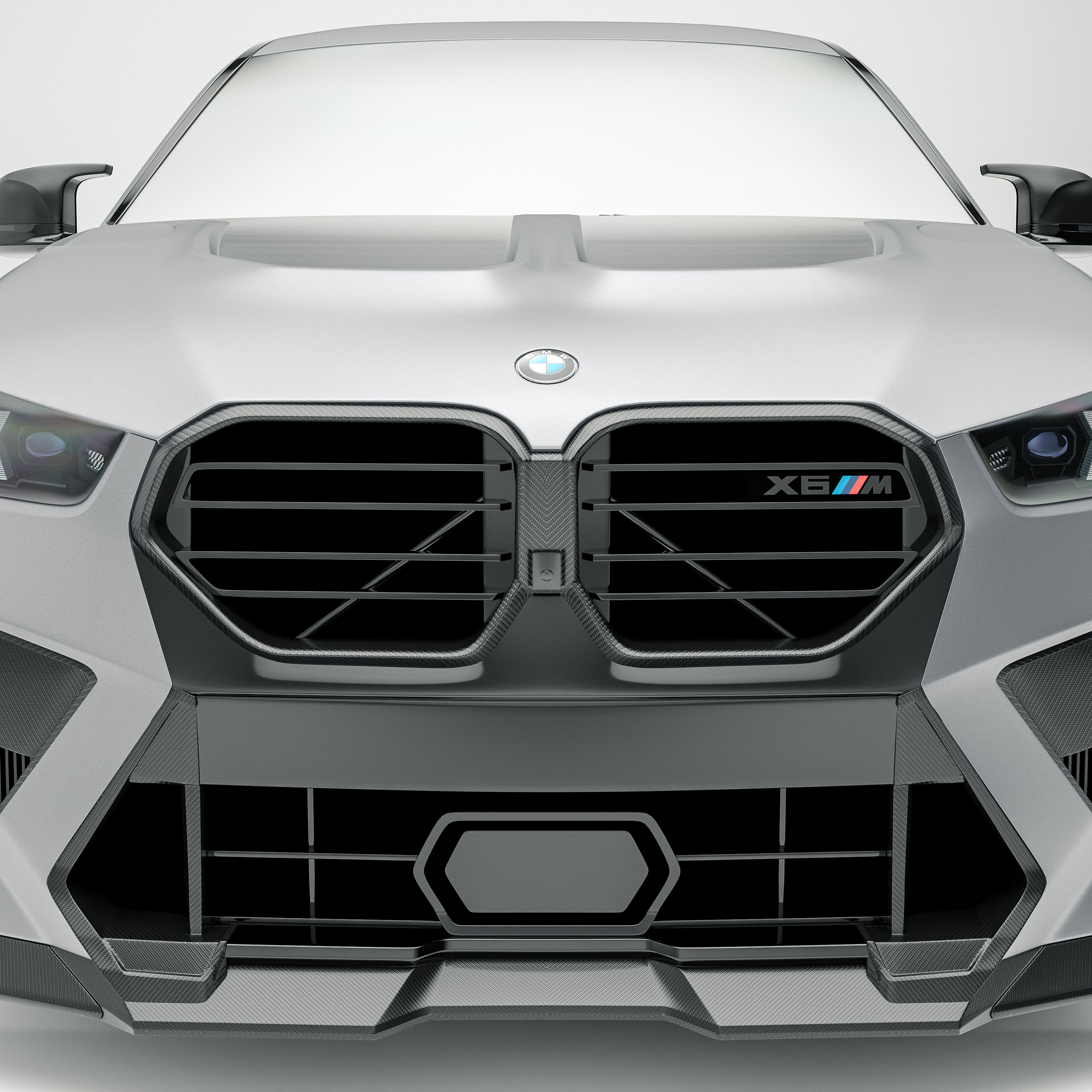 BMW X6M F96 LCI Carbon Fiber Front Grill - Revozport