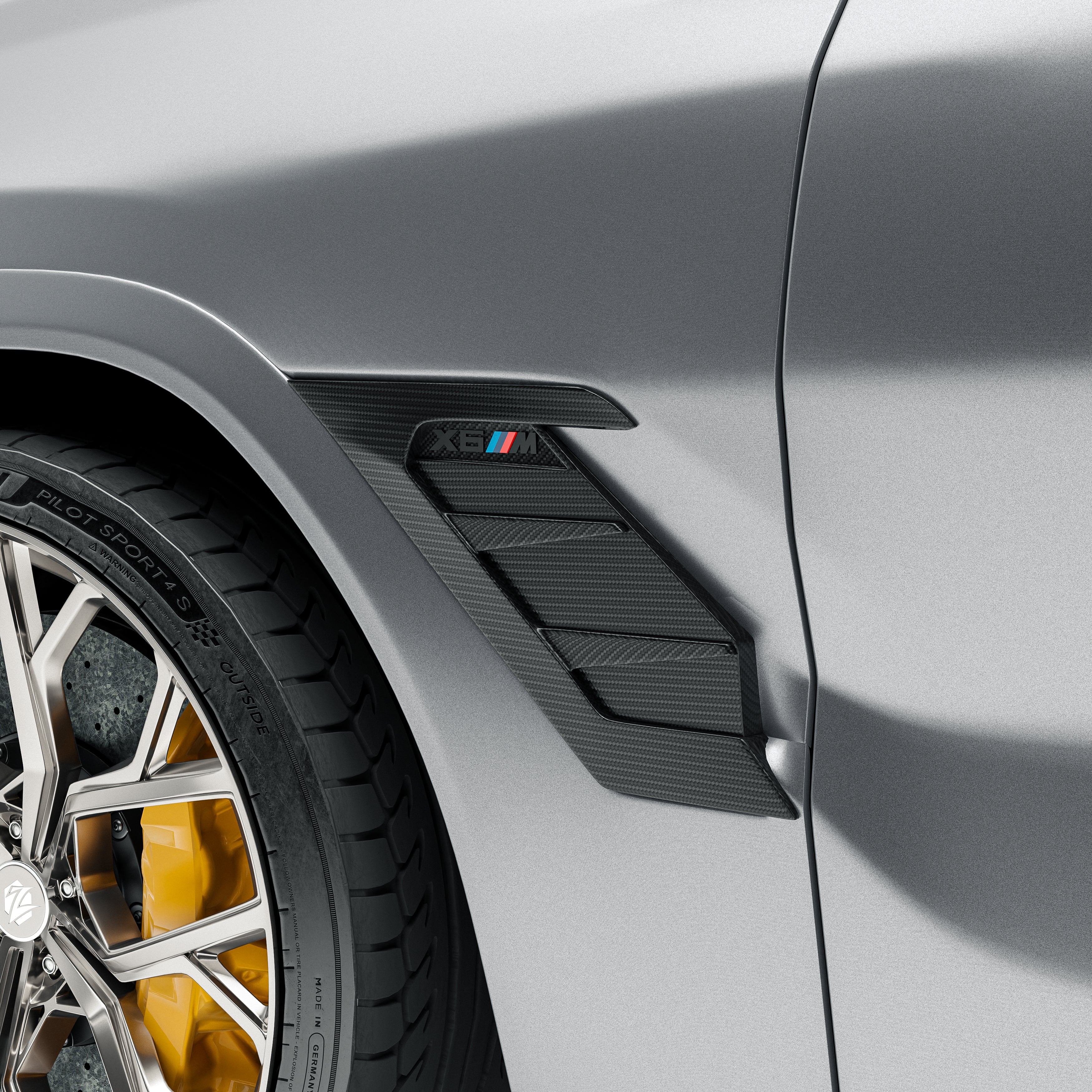 BMW X6M F96 LCI Carbon Fiber Side Vents - Revozport