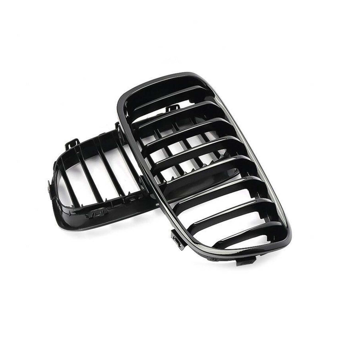 MHC Black BMW 1 Series Pre-LCI Single Slat Front Grilles In Gloss Black (F20/F21)