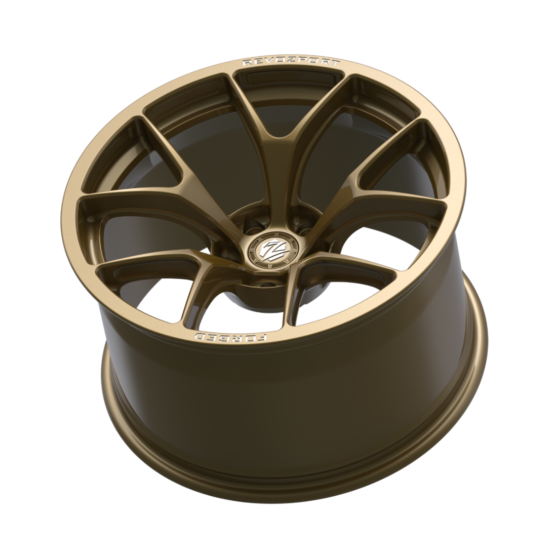 Bronze alloy wheel on a white background