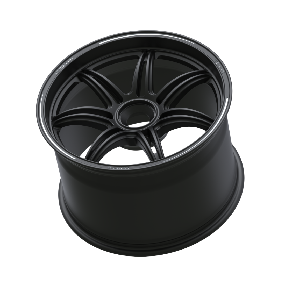 Black alloy wheel on a white background