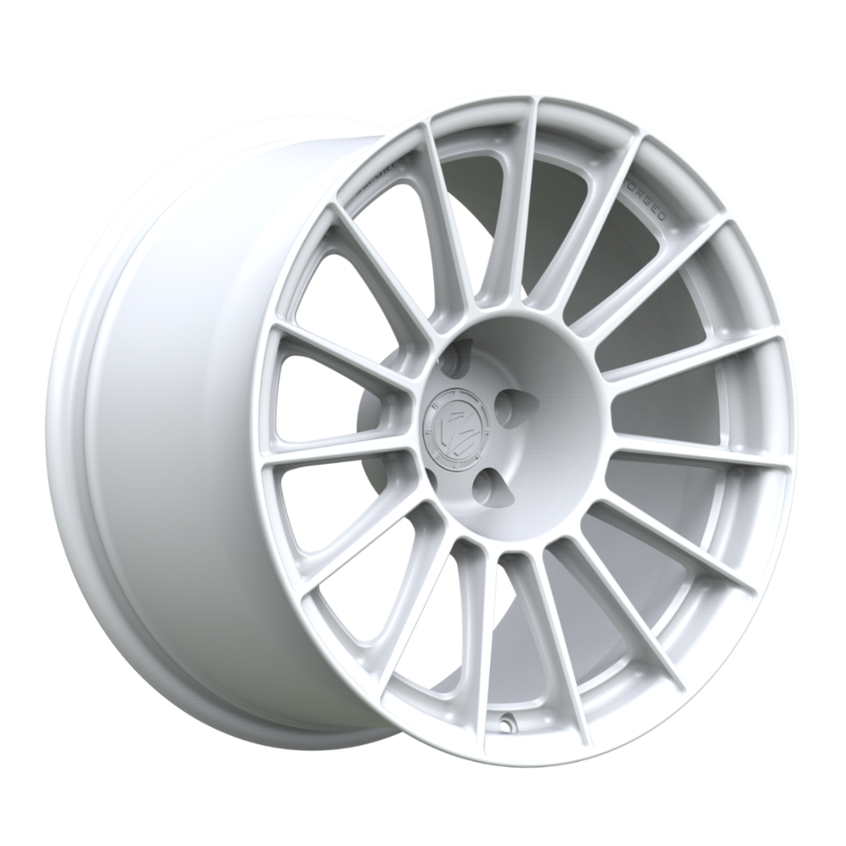 White alloy wheel on a white background