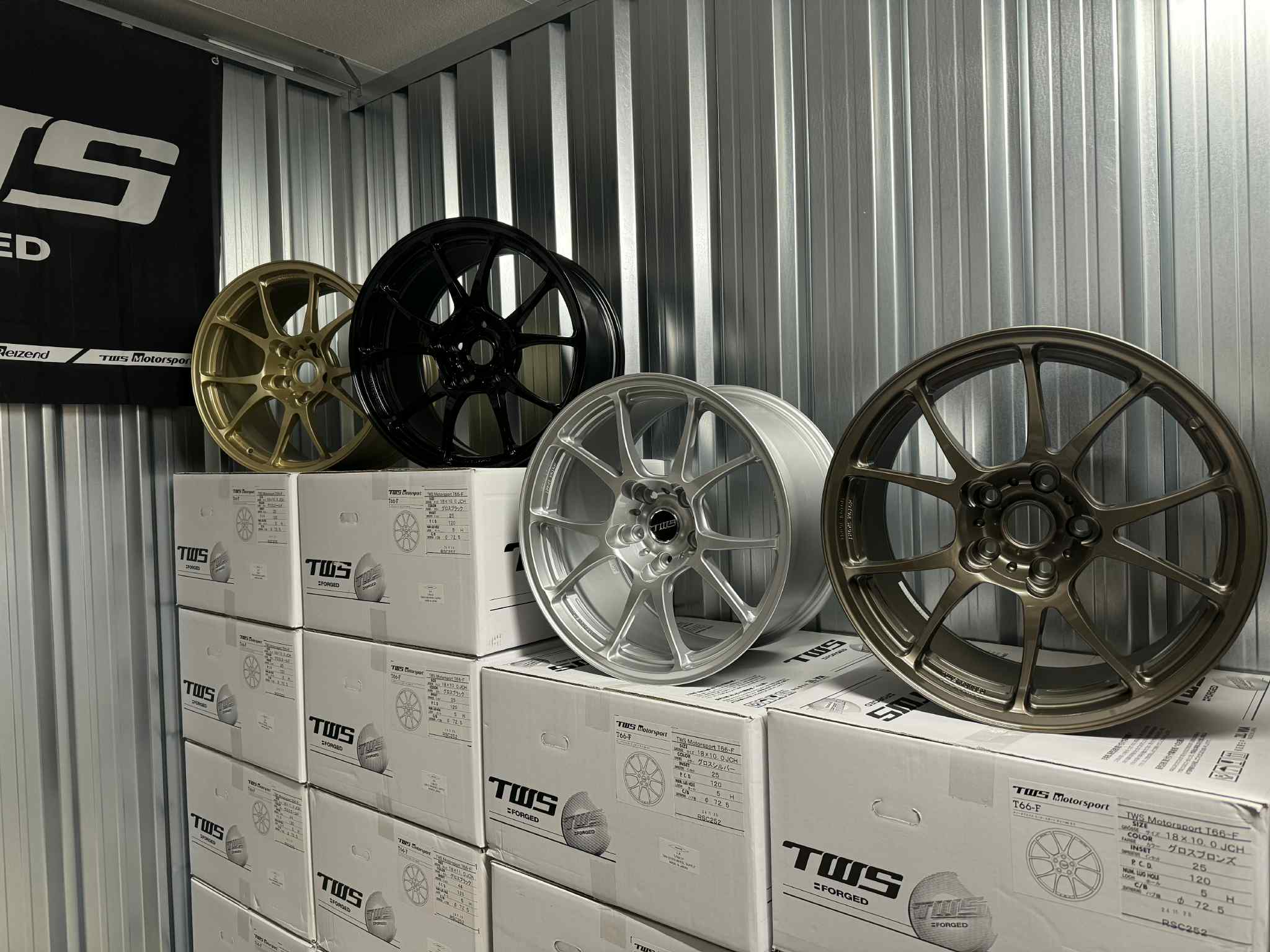 TWS T66-F BMW F-series M custom wheel set in Gloss Gold, Gloss Black, Gloss Silver and Gloss Bronze