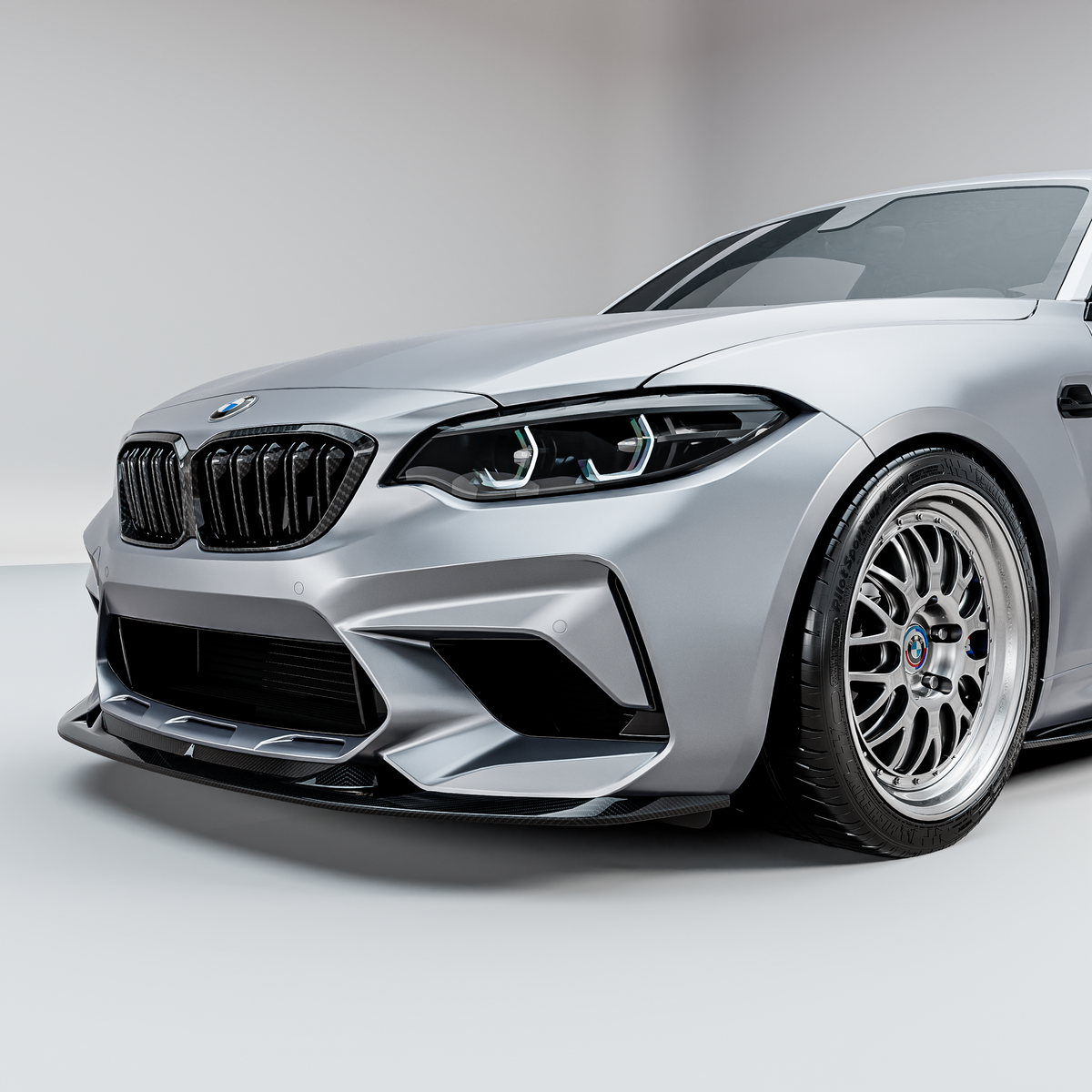 MHC+ BMW F87 M2 Competition S55 GTX Front Splitter In Pre Preg Carbon Fibre