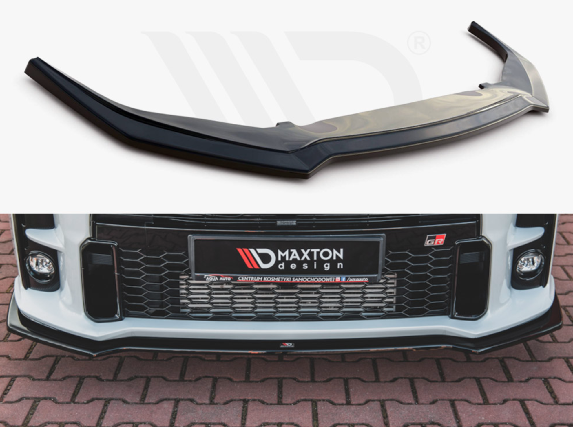 GLOSS BLACK FRONT SPLITTER V1 TOYOTA GR YARIS MK4 (2020+)