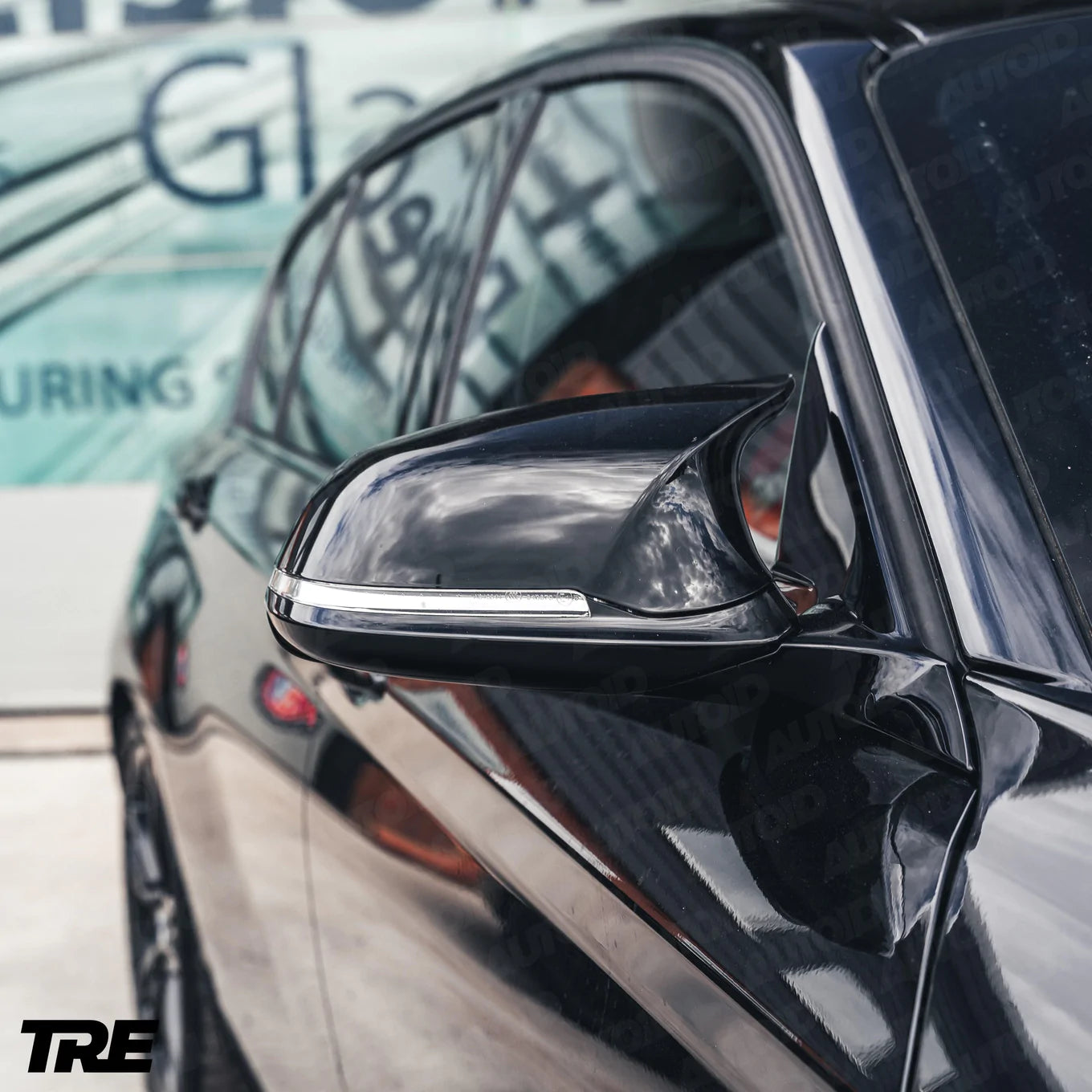 TRE GLOSS BLACK M STYLE WING MIRROR UNIT FOR BMW (2012-2019, FXX)