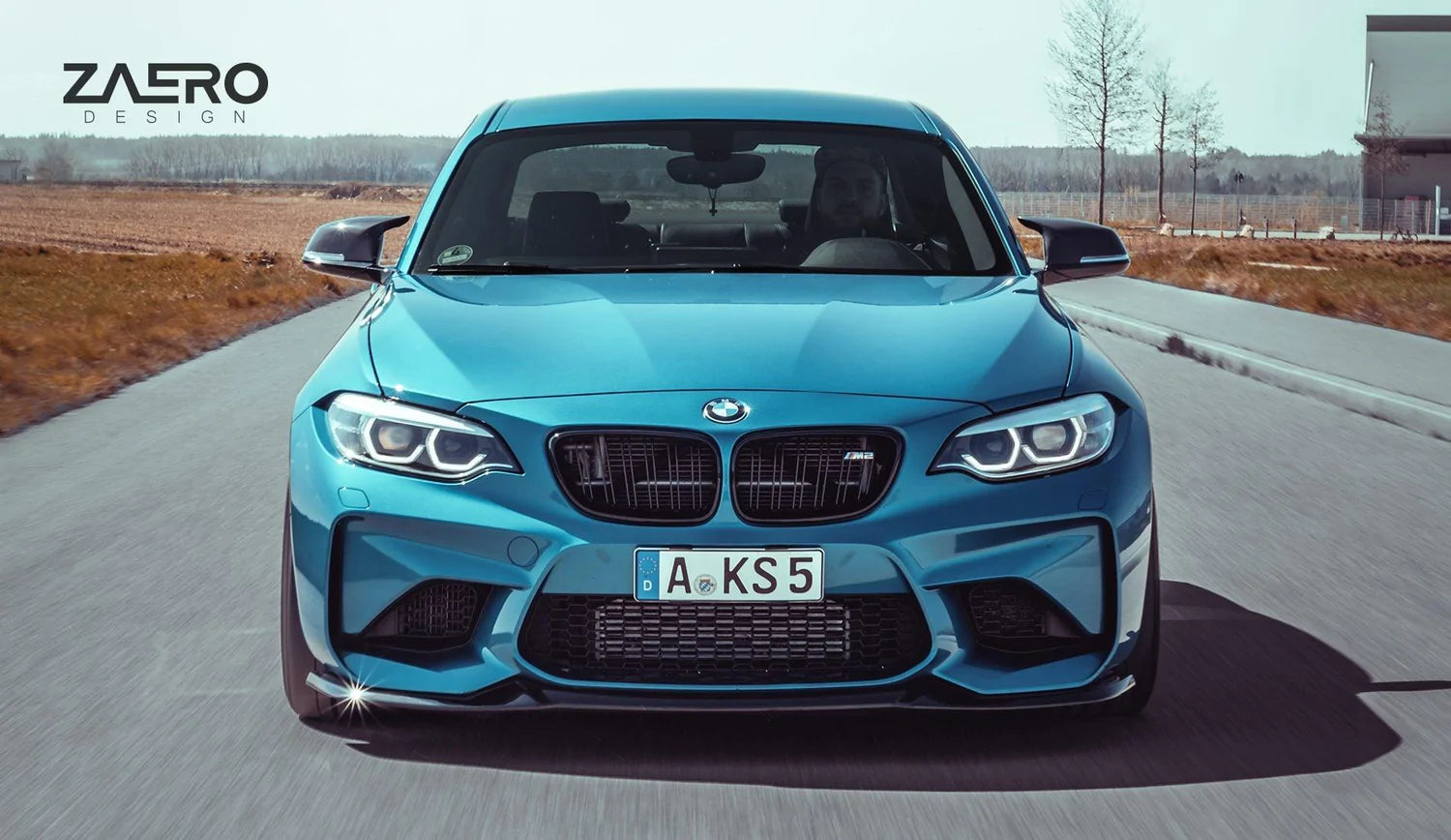 BMW M2 (N55) F87 EVO-S GLOSS BLACK FRONT SPLITTER BY ZAERO (2015-2018)