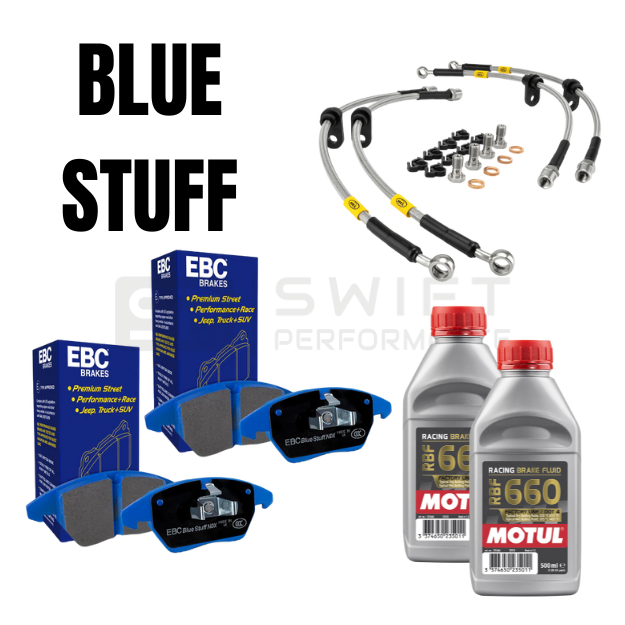 EBC BLUESTUFF FRONT & REAR BRAKE PADS SET + HEL BRAIDED LINES KIT + MOTUL RBF 660 BRAKE FLUID – FOR BMW F SERIES M CARS & M LITES (F20/F21, F22, F87 OG, F87 COMP, F80, F82)