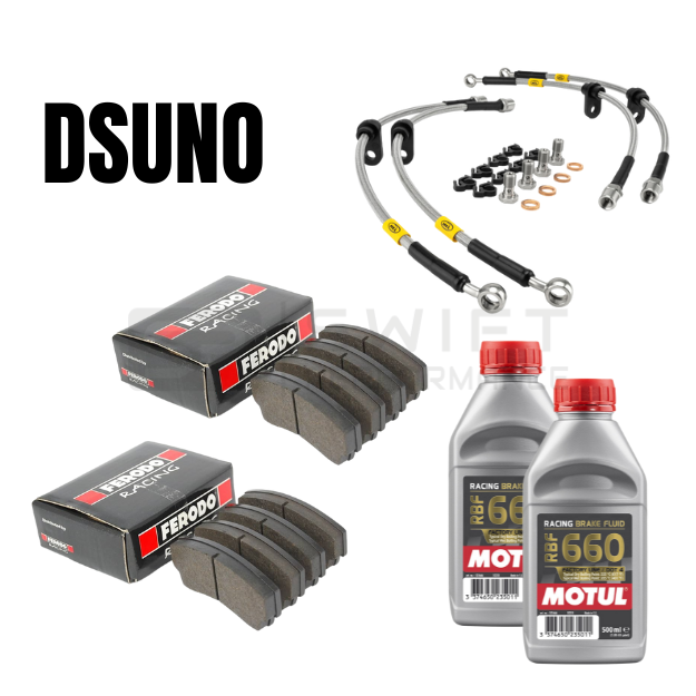FERODO DSUNO FRONT & REAR BRAKE PADS SET + HEL BRAIDED LINES KIT + MOTUL RBF 660 BRAKE FLUID – FOR BMW F SERIES M CARS & M LITES (F20/F21, F22, F87 OG, F87 COMP, F80, F82)
