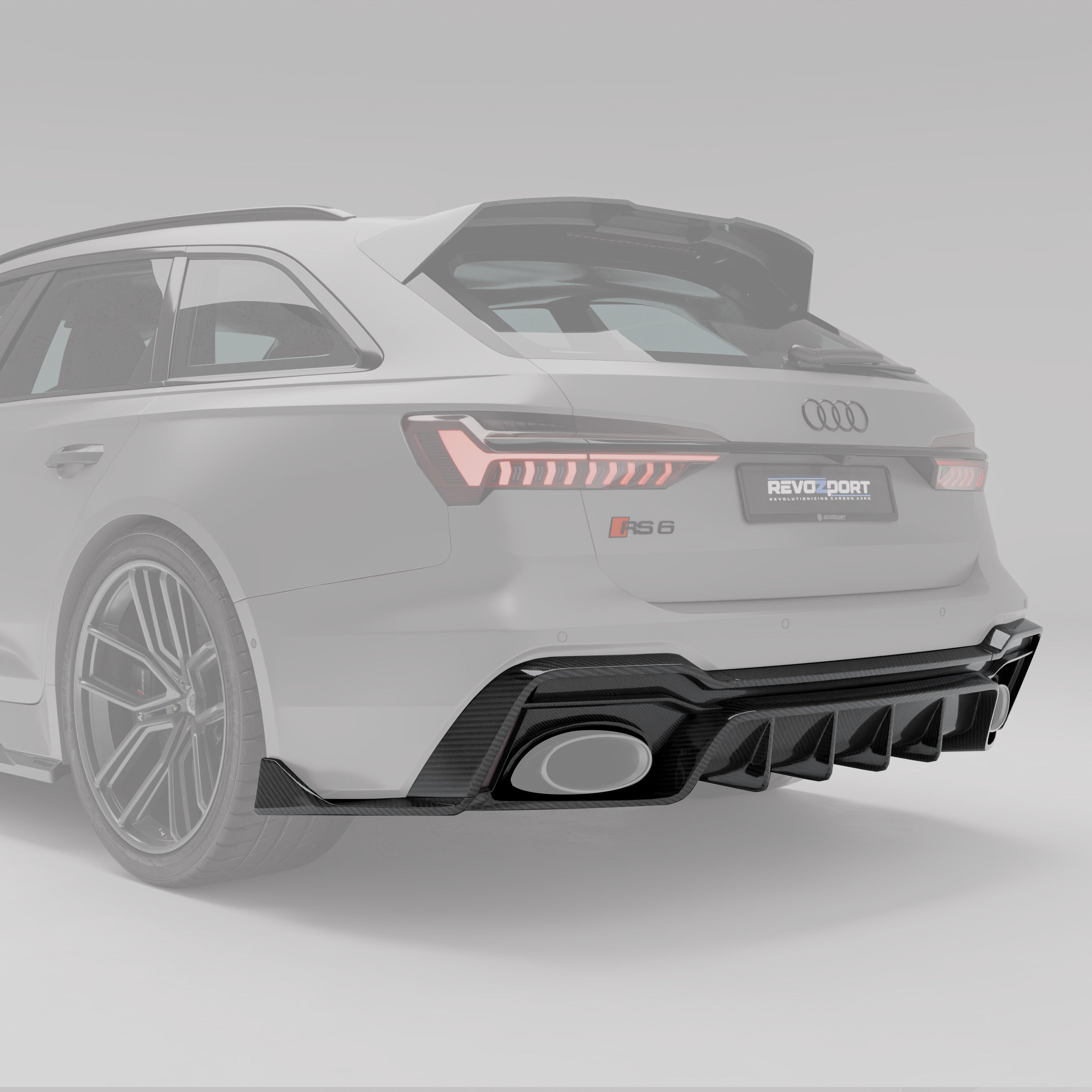 Audi RS6 C8 Carbon Fiber Rear Diffuser - Revozport