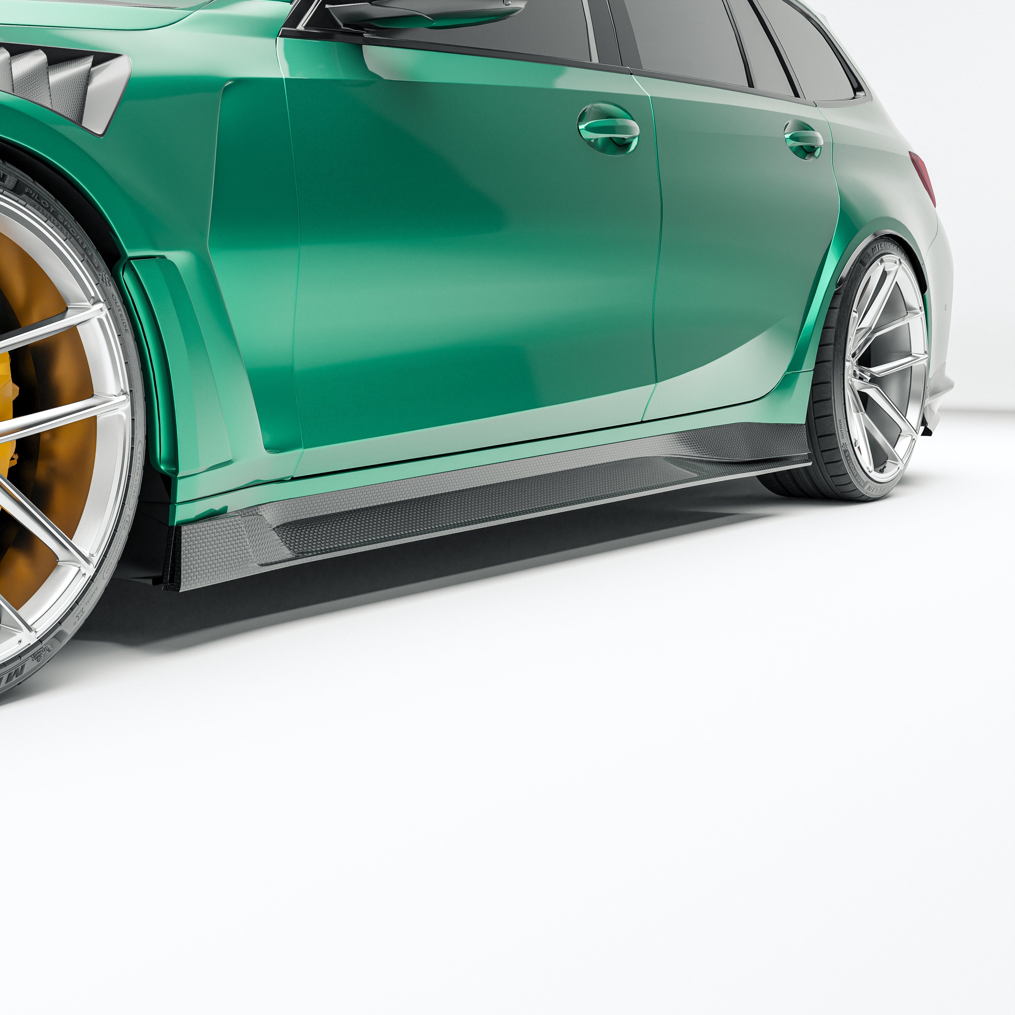 BMW M3 G81 Carbon Fiber Side Skirts - Revozport