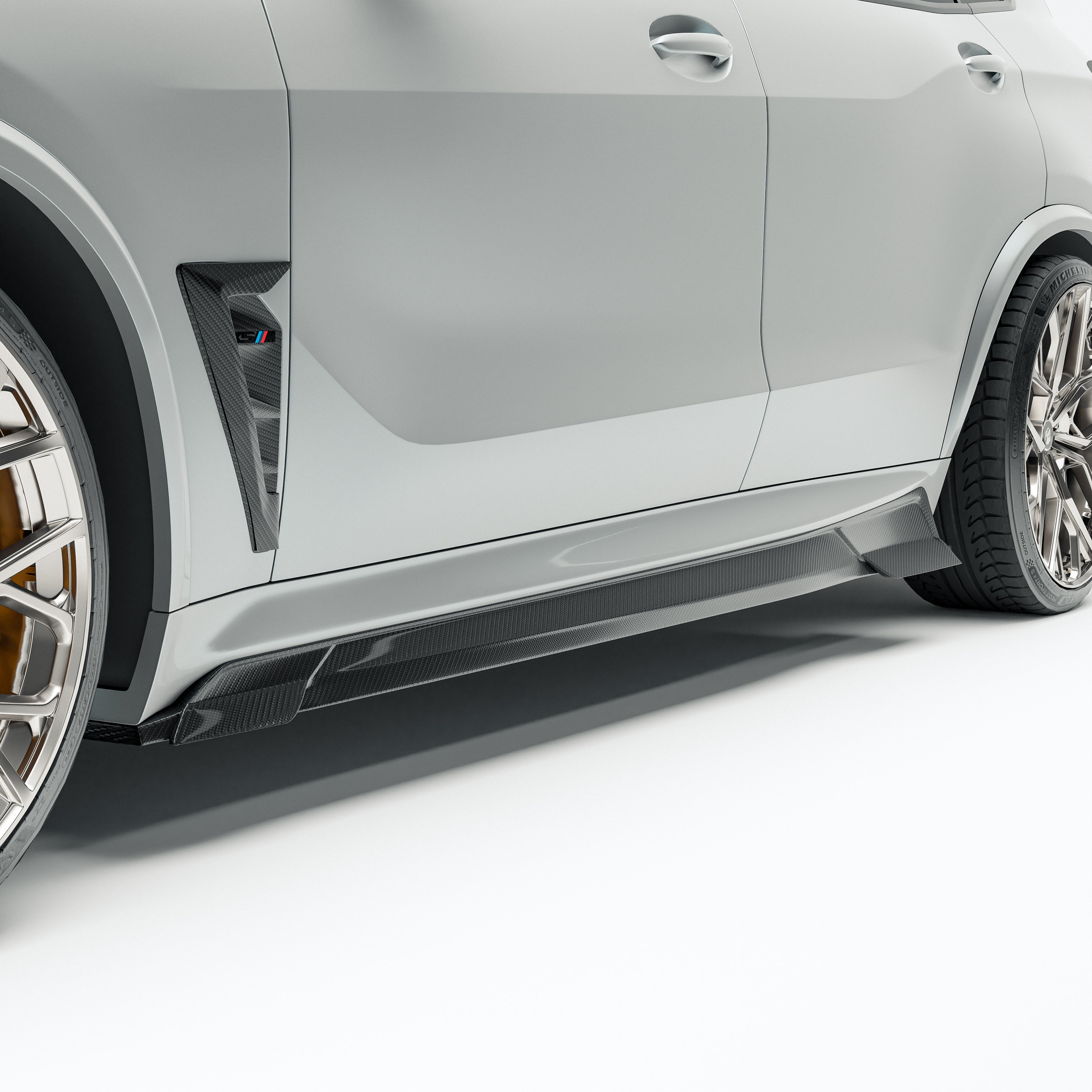 BMW X5M F95 LCI Carbon Fiber Side Skirts - Revozport