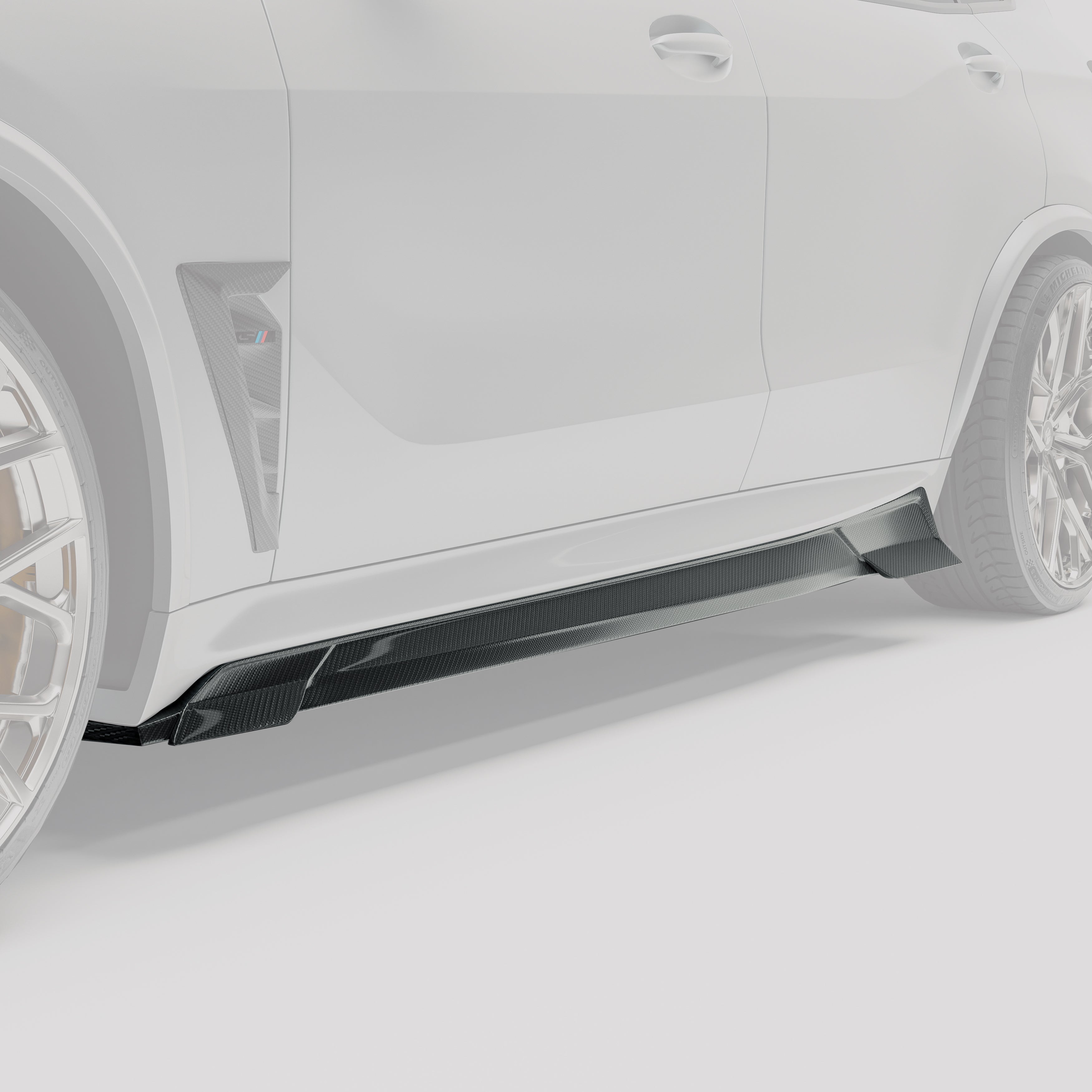 BMW X5M F95 LCI Carbon Fiber Side Skirts - Revozport