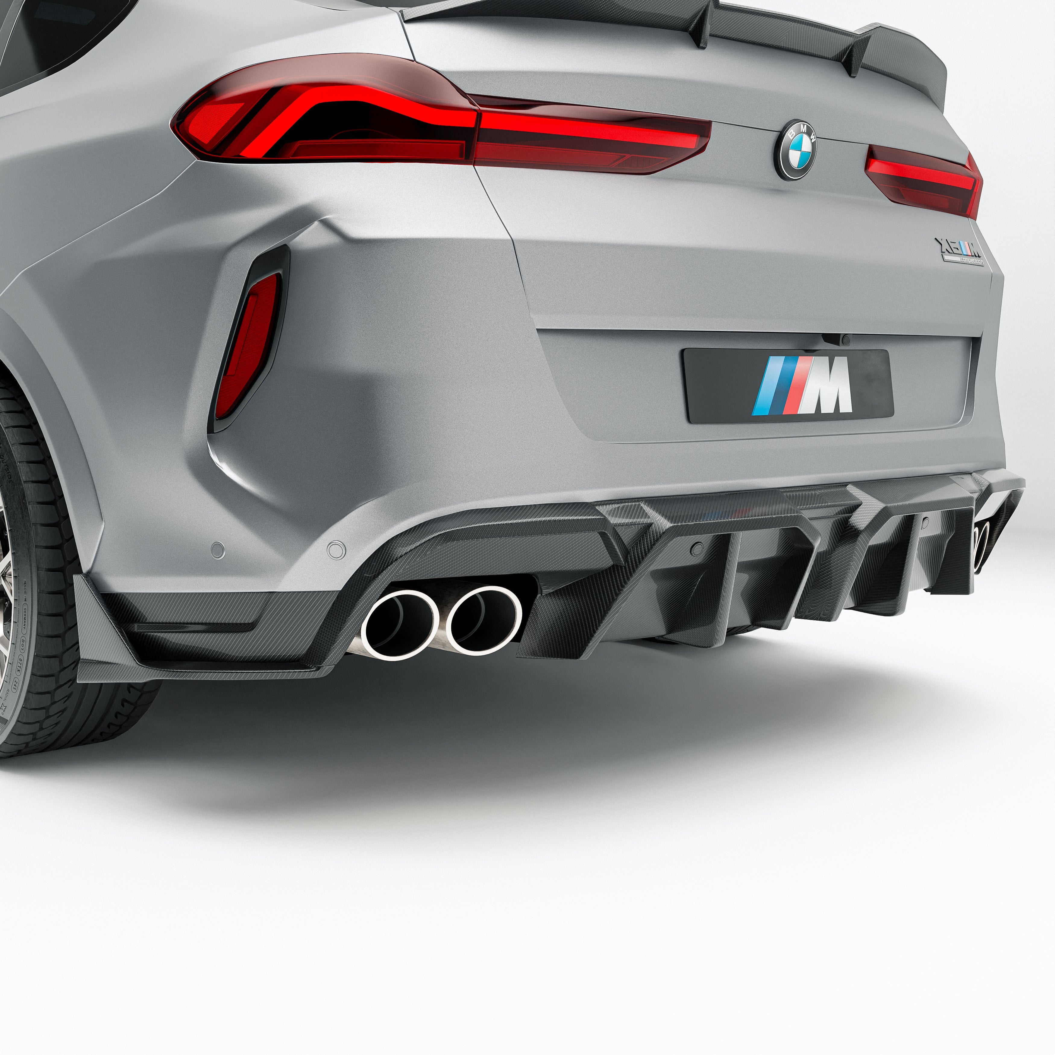 BMW X6M F96 LCI Carbon Fiber Rear Diffuser - Revozport