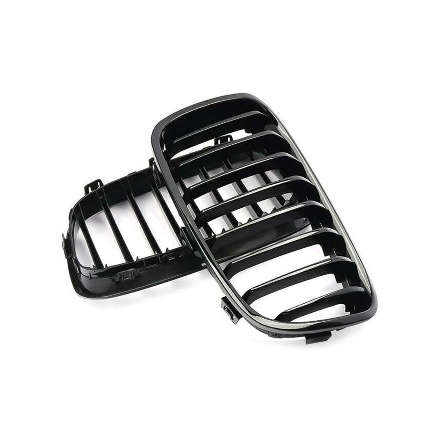 MHC Black BMW 1 Series Pre-LCI Single Slat Front Grilles In Gloss Black (F20/F21)