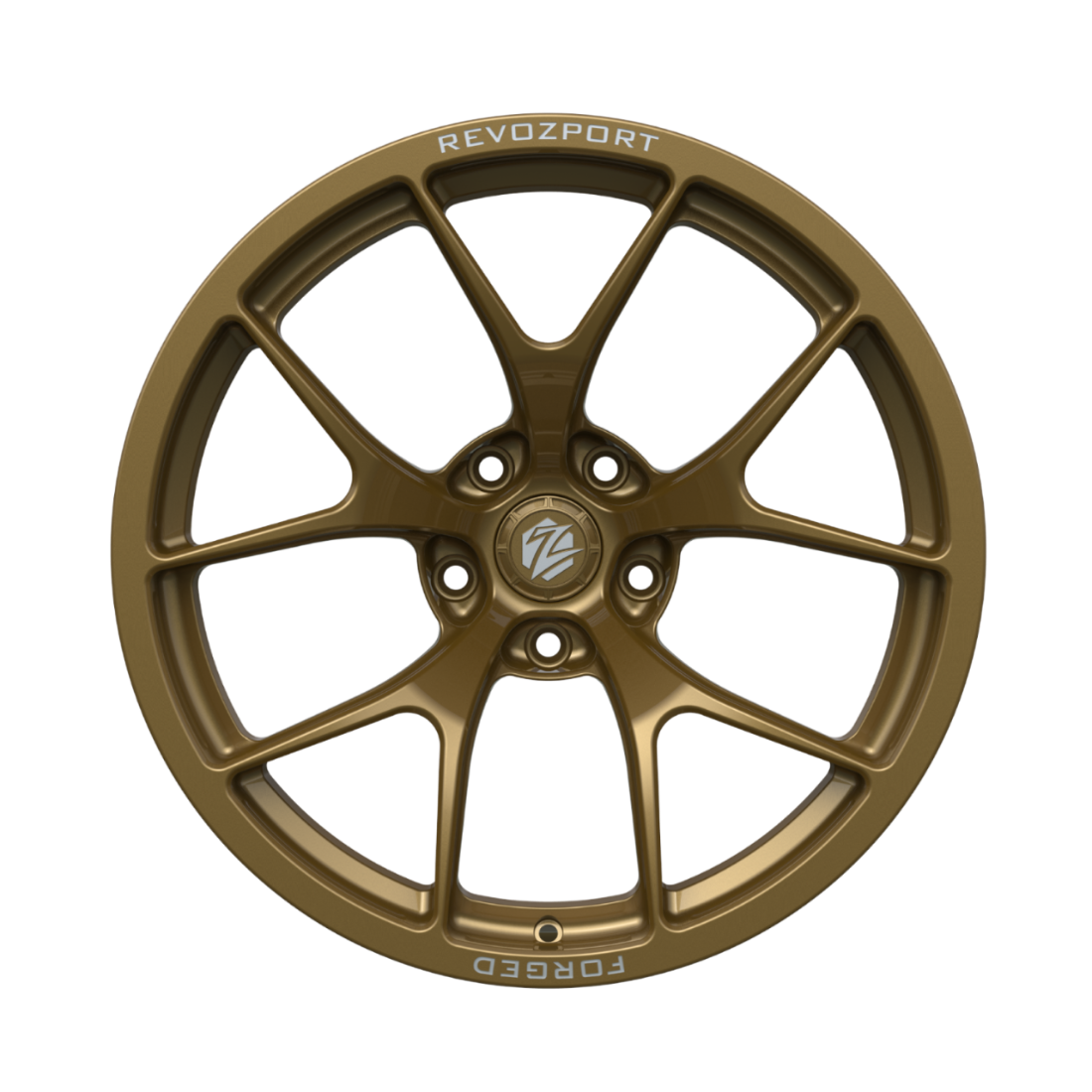 Bronze alloy wheel on a white background