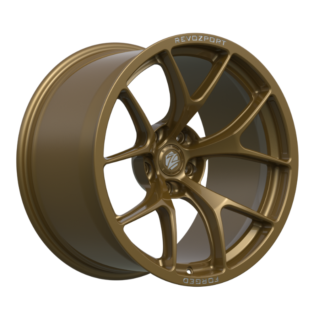 Bronze alloy wheel on a white background