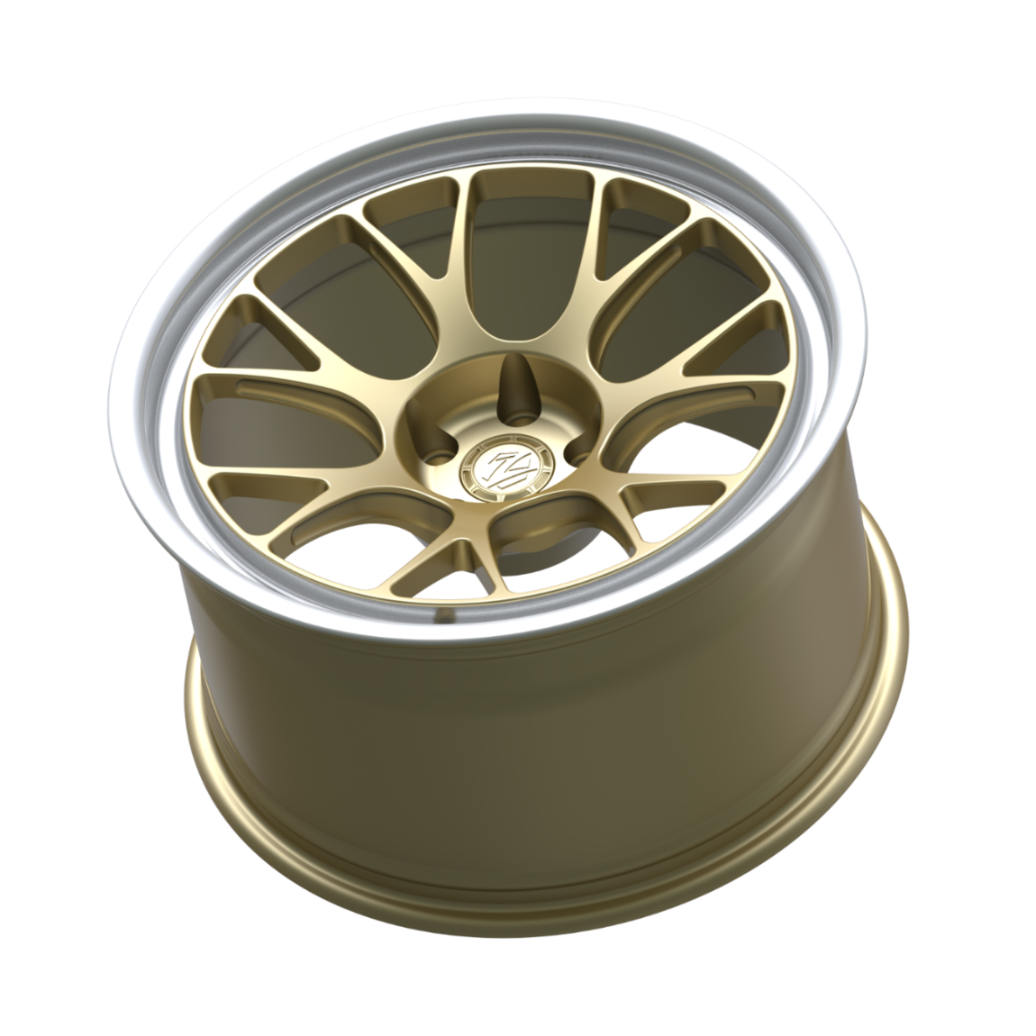 Bronze alloy wheel on a white background