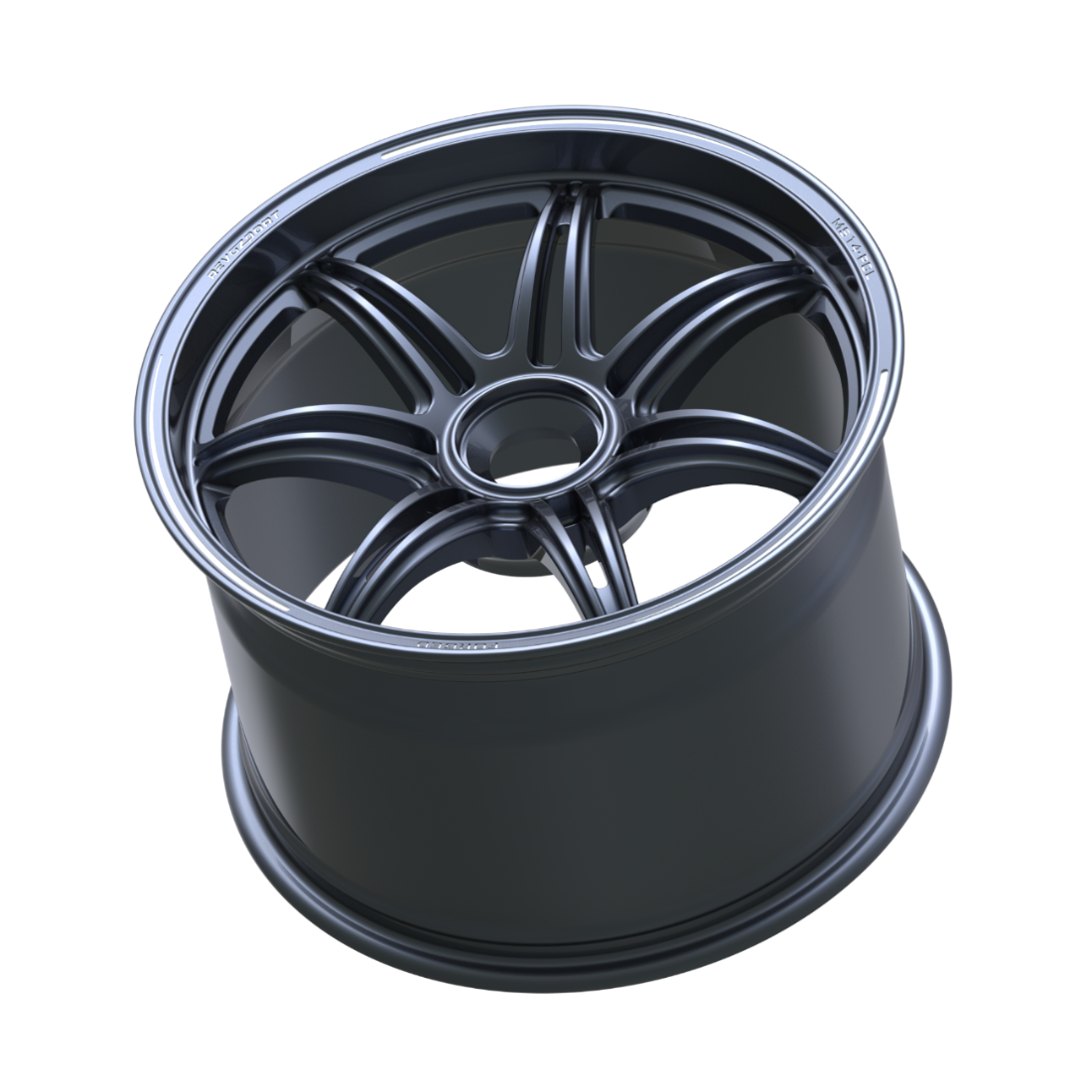 Blue alloy wheel on a white background