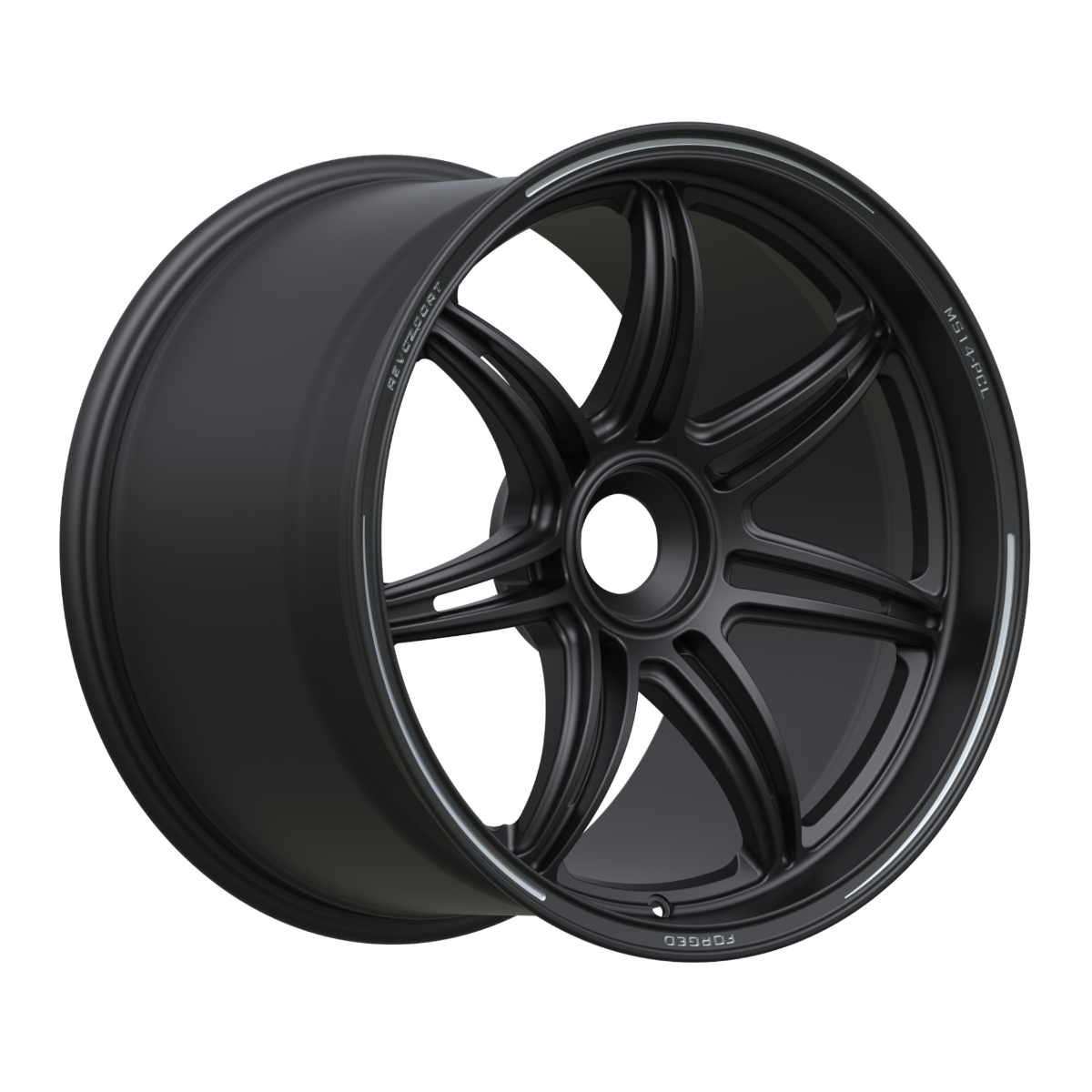 Black alloy wheel on a white background