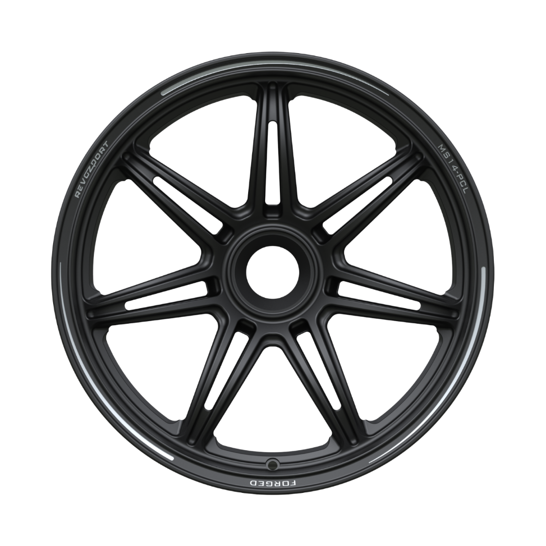 Black alloy wheel on a white background