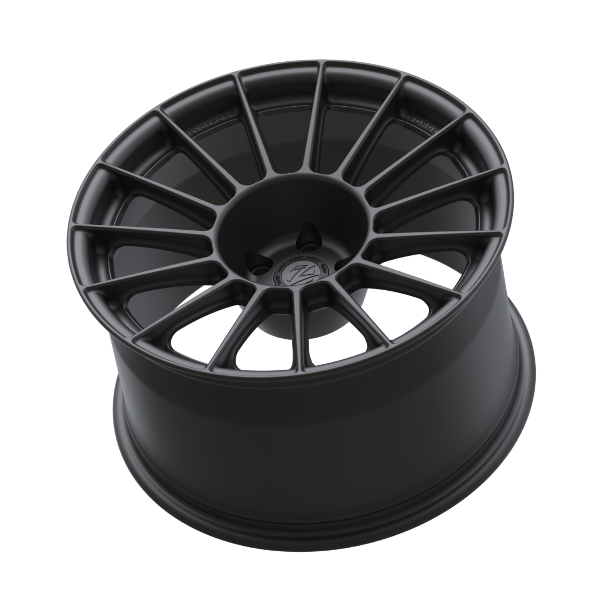 Black alloy wheel on a white background