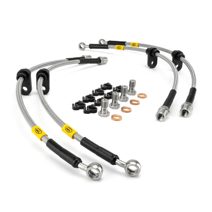 BMW M2 F87 HEL STAINLESS STEEL BRAIDED BRAKE LINES (CLEAR)