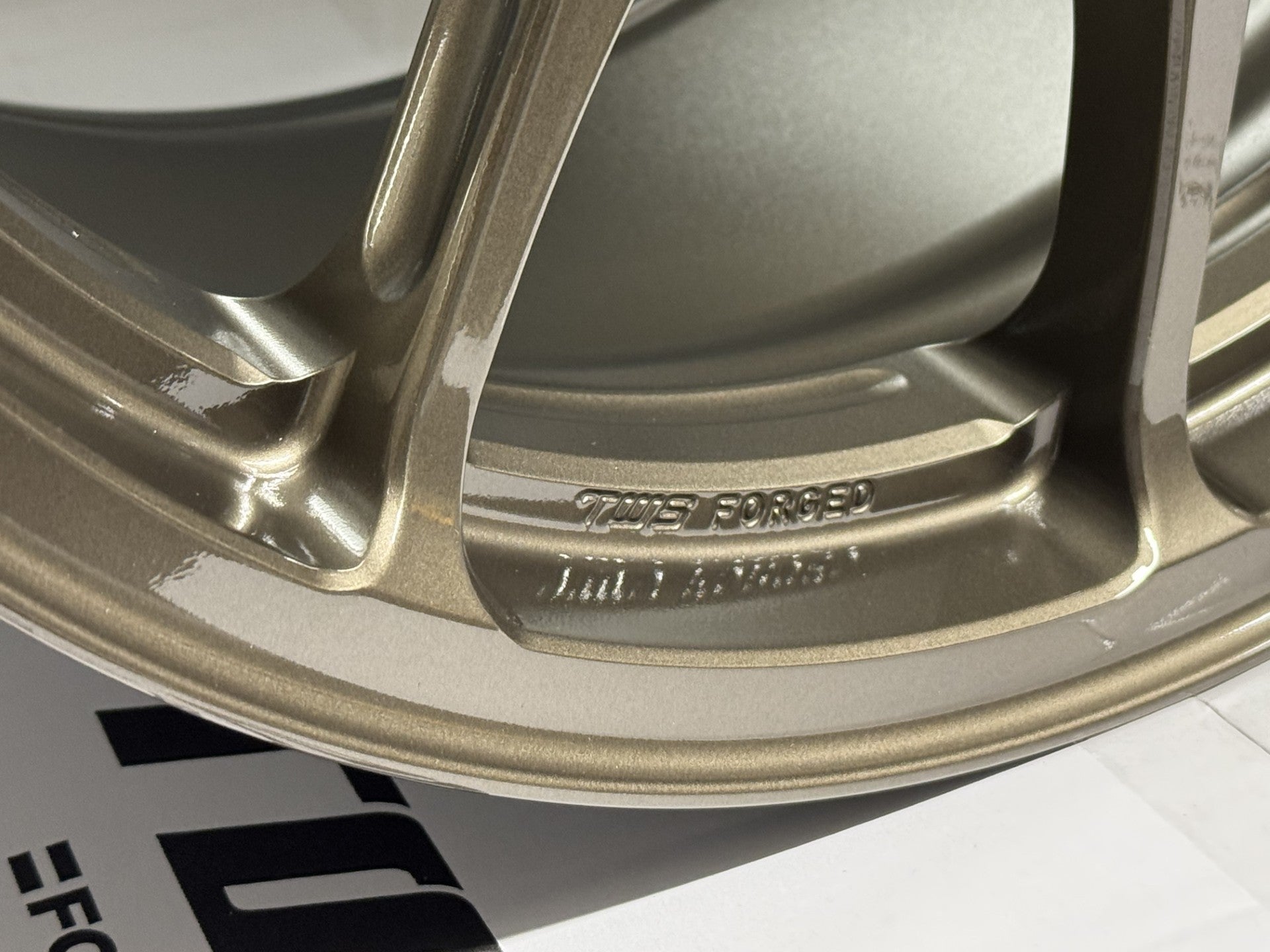 TWS T66-F forged wheel TWS Forged branding and finish detail