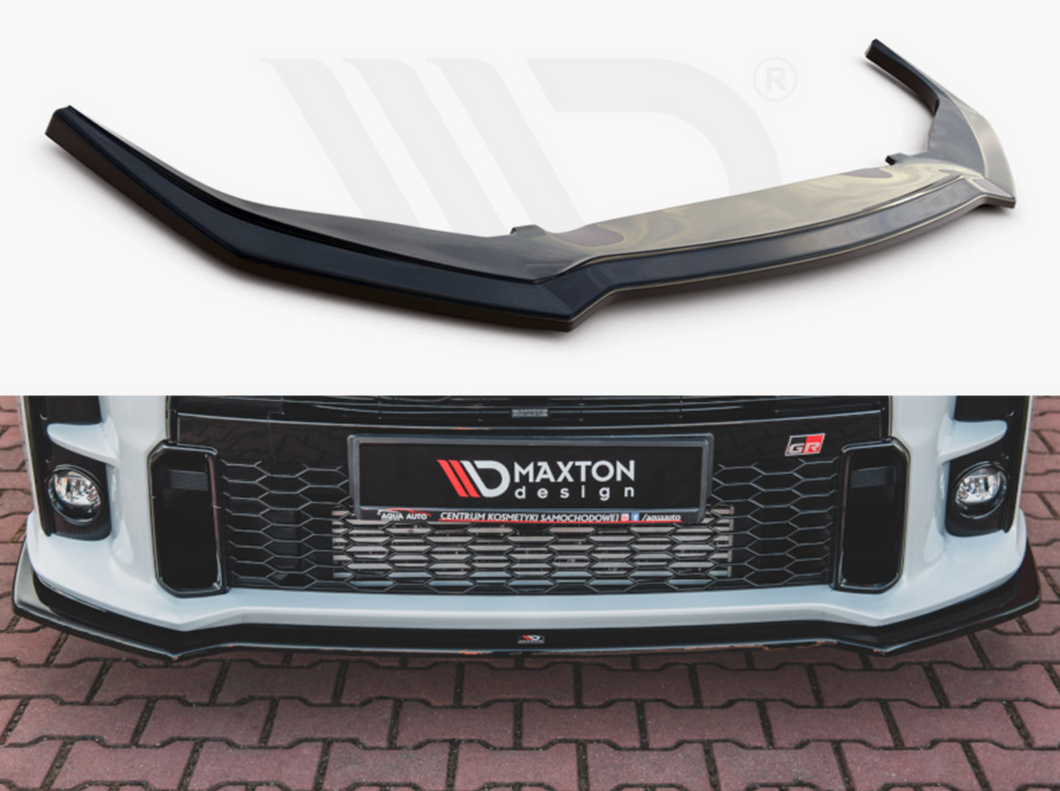 Gloss Black front splitter V1 Toyota GR Yaris MK4 (2020+)