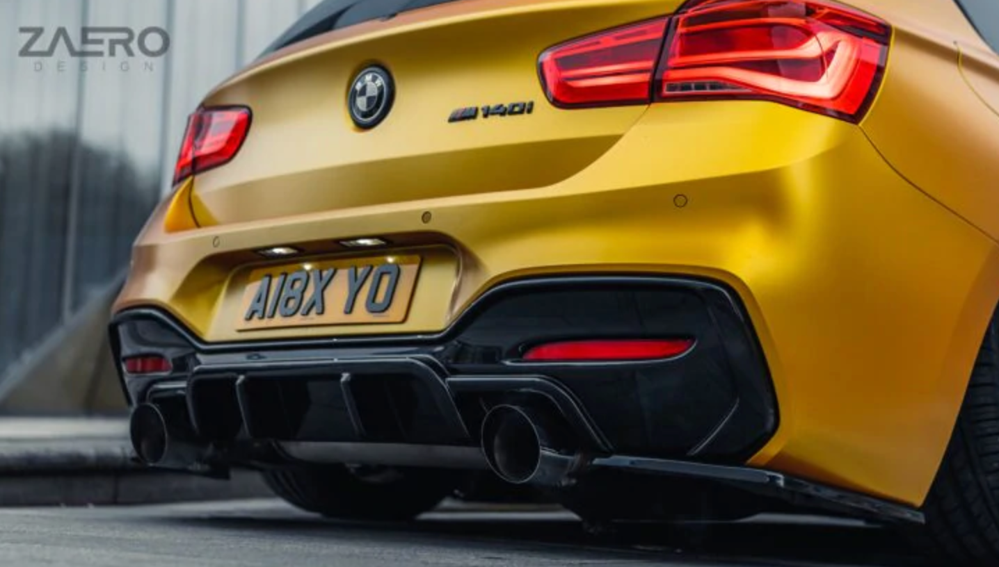 BMW M135i M140I F20 F21 LCI EVO-1 Gloss Black Diffuser Side Spat Extensions by Zaero (2015-2019)