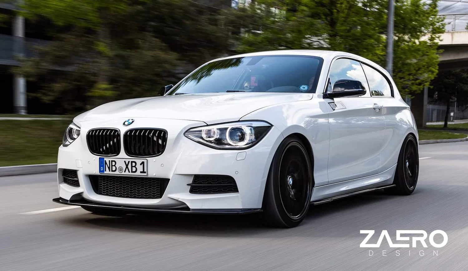 BMW 1 Series F20 Pre-LCI EVO-1 Gloss Black Front Splitter Lip by ZAERO (2011-2015)